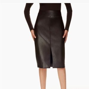 aritzia babaton vegan leather pegu pencil skirt